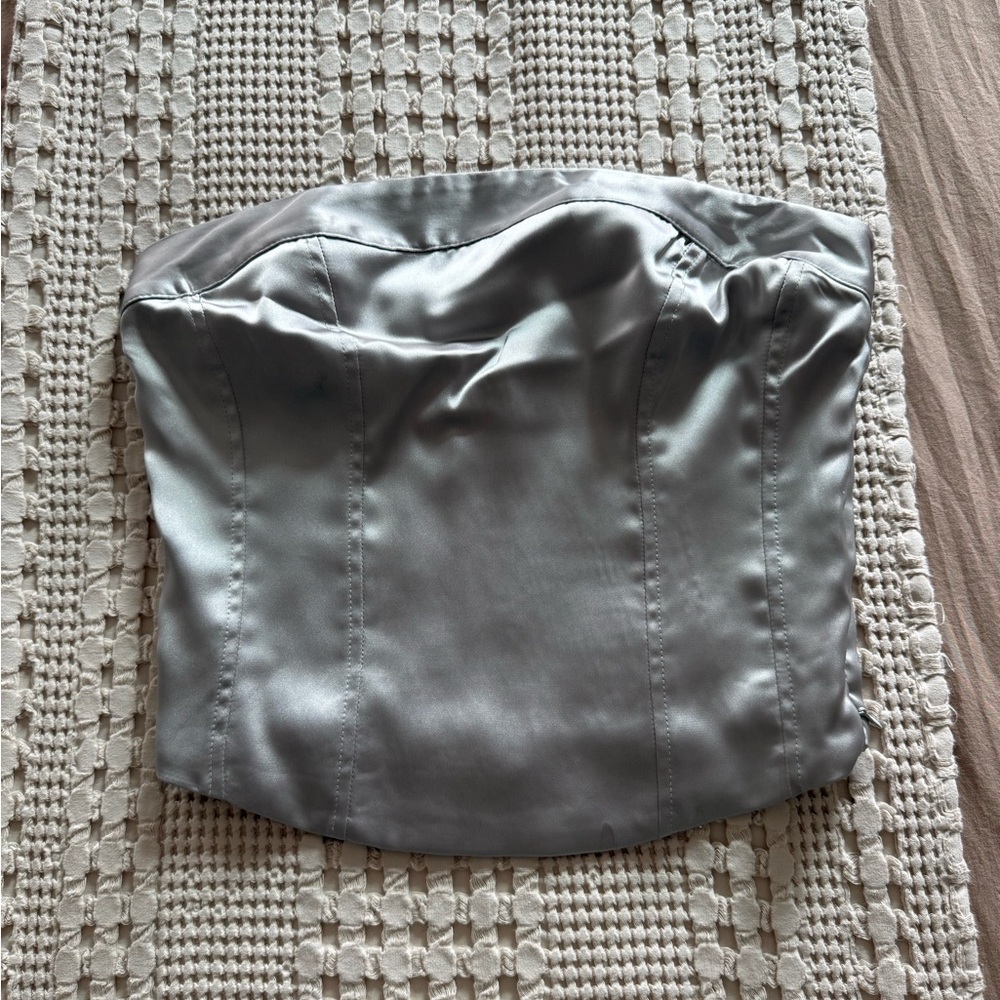 NEW Wild Fable Silver Crop‎ Top Size S